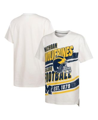Outerstuff - Big Boys and Girls White Michigan Wolverines Let's Get Loud Oversized T-Shirt