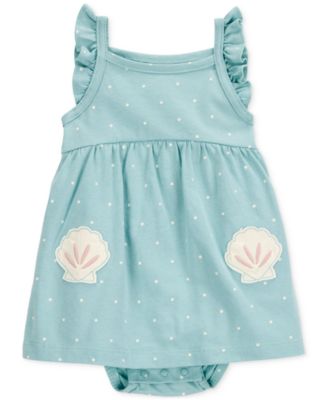 Carter's - Baby Girls Cotton Sand Dollar Sunsuit Dress