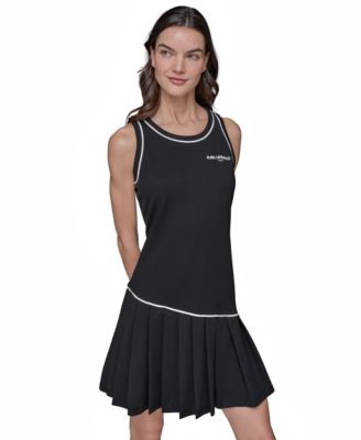 KARL LAGERFELD PARIS - Women's Sleeveless Pleated Minidress