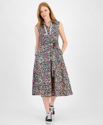 Tommy Hilfiger - Women's Floral Lace-Trim Shirtdress