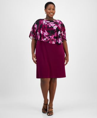 Connected - Plus Size Capelet Sheath Dress