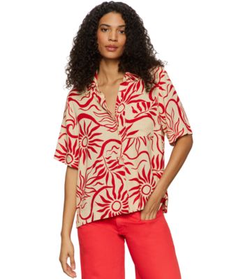 Sanctuary - Women's Relaxed Vacation Collared Button-Front Shirt