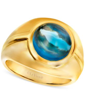 Le Vian - Men's Deep Sea Blue Topaz Solitaire Ring (6 ct. t.w.) in 14k Gold