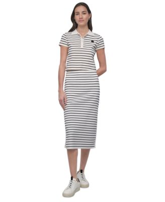 DKNY Jeans - Women's Striped Midi-Length Pencil Skirt