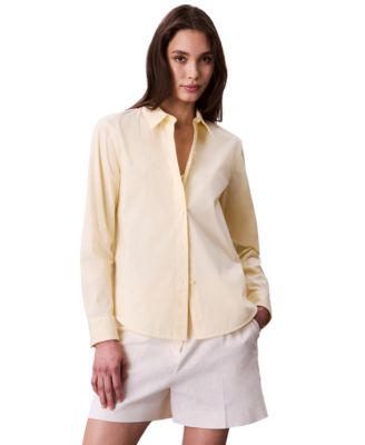Calvin Klein Jeans - Women's Cotton Poplin Stretch Relaxed Button-Down Shirt