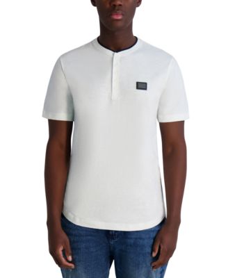 KARL LAGERFELD PARIS - Men's Three-Button Logo Henley T-Shirt