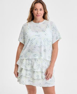 ID Ideology - Plus Size Fluid Zebra Printed Relaxed T-Shirt