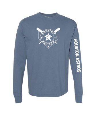 Soft As A Grape - Women's Navy Houston Astros Pigment Dye Long Sleeve T-Shirt