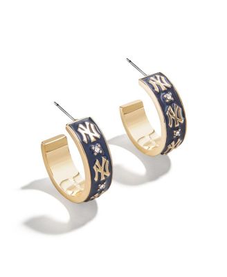 WEAR by Erin Andrews - BaubleBar New York Yankees Enamel Hoop Earrings