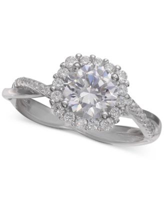 Giani Bernini - Cubic Zirconia Halo Ring in Sterling Silver