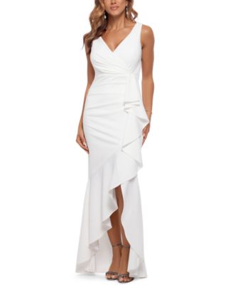 Betsy & Adam - Ruffled High-Low Gown