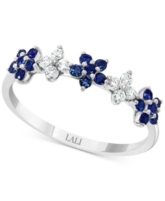 LALI Jewels - Certified Ruby (3/8 ct. t.w.) & Diamond (1/6 ct. t.w.) Flower Band in 14k Rose Gold