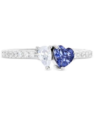 Macy's - Cubic Zirconia Heart & Pear Two-Stone Ring
