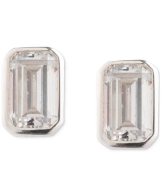 Lauren Ralph Lauren - Cubic Zirconia Baguette Stud Earrings in Sterling Silver