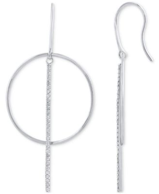 Macy's - Diamond Circle Drop Earrings (1/4 ct. t.w.) in 14k White Gold
