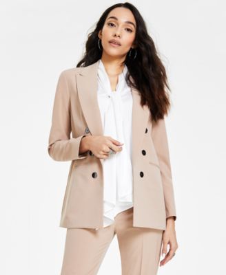 Bar III - Women's Faux Double-Breasted Boyfriend Jacket