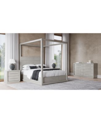 Furniture - Tivie 3 pc Bedroom Set (California King Canopy Bed + Dresser + Nightstand)
