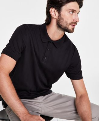 Alfani - Men's Stretch Textured Stripe Jacquard Polo Shirt