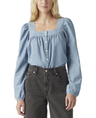 Levi's - Amber Cotton Long-Sleeve Button-Front Blouse