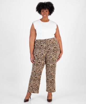 JM Collection - Plus Size Irina Impression Knit Pants
