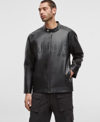 Mode of One - Men's Faux-Leather Moto Jacket