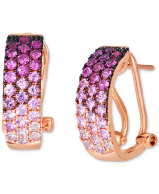 Le Vian - Pink Sapphire (1-1/4 ct. t.w.) Ombre Earrings in 14k Strawberry Gold