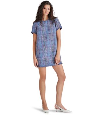 Steve Madden - Women's Ria Short-Sleeve Tweed Shift Dress