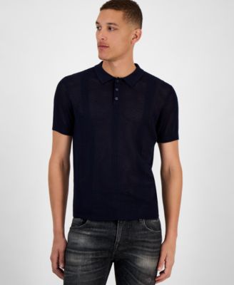 GUESS - Men's Mesh Stripe Elija Polo Shirt