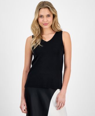 Anne Klein - Women's Fine-Rib V-Neck Tank