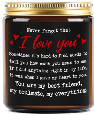Lovery - "I Love You" Lavender Scented Soy Wax Candle, 10 oz.