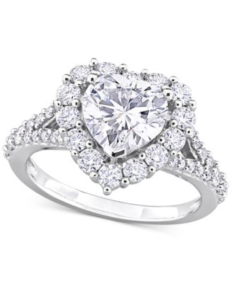 Macy's - Moissanite Heart Ring (3 ct. t.w.) in Sterling Silver