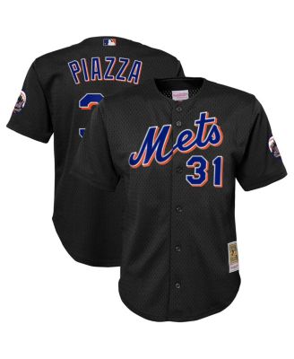 Mitchell & Ness - Toddler Mike Piazza Black New York Mets Cooperstown Collection Mesh Batting Practice Jersey