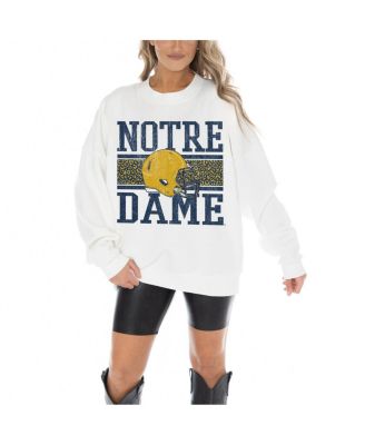 Gameday Couture - Women's White Notre Dame Fighting Irish Fair Catch Pullover Sweatshirt