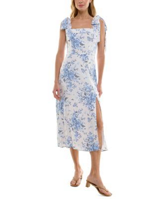 Trixxi - Juniors' Floral Print Sleeveless Midi Dress