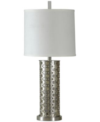 StyleCraft Home Collection - Brush Steel with Night Light Traditional Metal Table Lamp