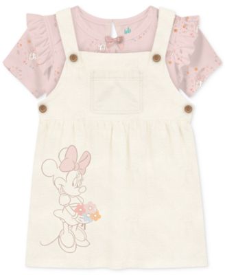 Disney - Baby Girls Minnie Mouse Cotton Bodysuit & Jumper, 2 Piece Set