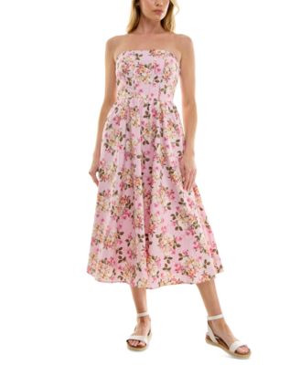 Trixxi - Juniors' Strapless Corset Midi Dress
