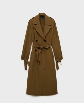 MANGO - Women's Oversized Long Lyocell Trench Coat
