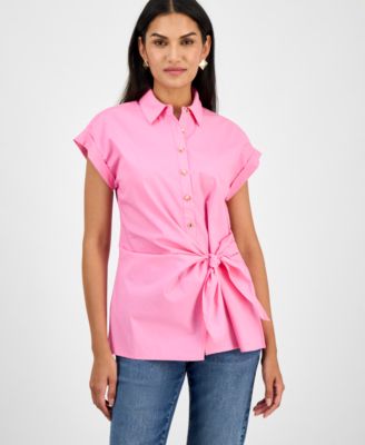 I.N.C. International Concepts - Women's Twist-Front Tie-Waist Shirt