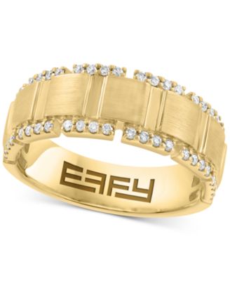 EFFY Collection - Men's Diamond Brush Finish Band (1/3 ct. t.w.) in 14k Gold