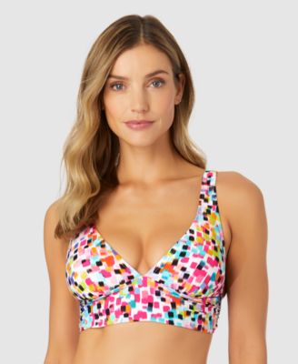 Anne Cole - Women's Abstract Dot Soft Shirred Bikini Top