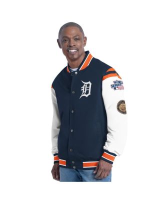 G-III Sports by Carl Banks - Men's Navy Detroit Tigers Recruit Commemorative Full-Snap Varsity Jacket