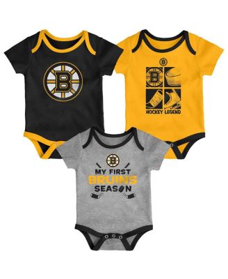 Outerstuff - Baby Boys and Girls Boston Bruins Legend Three-Piece Bodysuit Set