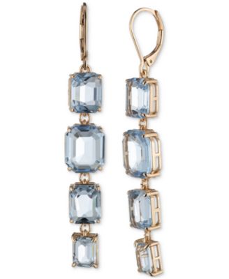 Lauren Ralph Lauren - Gold-Tone Light Blue Stone Linear Drop Earrings