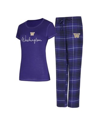 Concepts Sport - Women's Purple Washington Huskies Vector T-Shirt and Flannel Pants Sleep Set