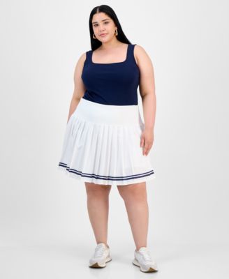 FULL CIRCLE TRENDS - Trendy Plus Size Pleated Pull-On Skort