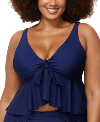 Raisins Curve - Trendy Plus Size Topanga Ruffle-Trim Bikini Top