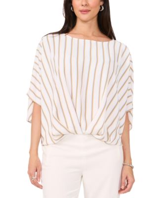 Vince Camuto - Women's Striped 3/4-Sleeve Top