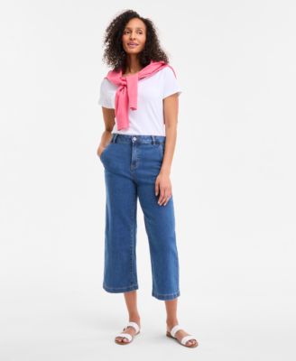 Style & Co - Women's High-Rise Wide-Leg Crop Jeans