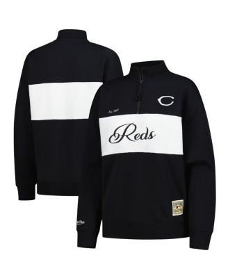 Mitchell & Ness - Women's&nbsp; Black Cincinnati Reds Quarter-Zip Pullover Top